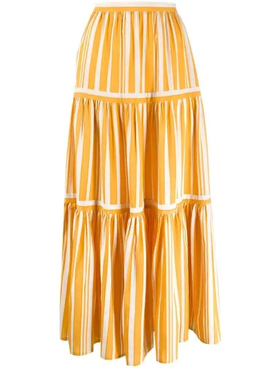 Chinti & Parker Pleated Maxi Skirt In Yellow