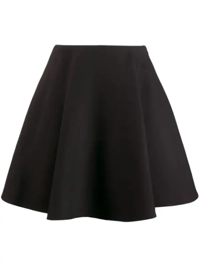 Valentino Flounced Crepe Skirt In Black