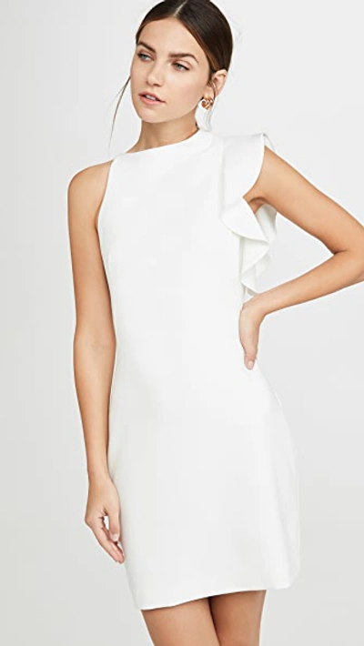 Black Halo Pabla Ruffled A Line Dress In White