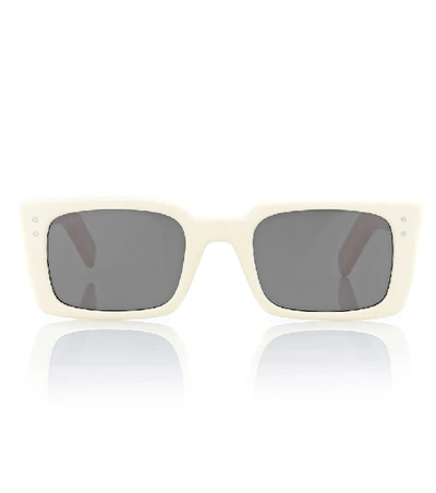 Gucci Rectangular Acetate Sunglasses In White