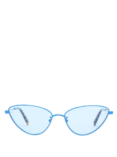 Stella Mccartney Slender Cat-eye Metal Sunglasses In Azure