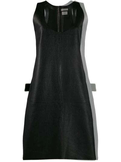 Bottega Veneta Grainy Leather Sleeveless Dress In Black