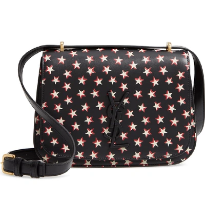 Saint Laurent Small Spontini Star Print Leather Crossbody Bag In Nero/ Rose / Bianco
