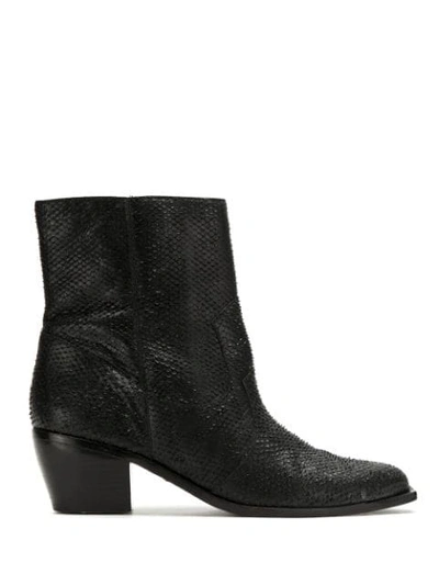 Mara Mac Leather Ankle Boots In Black