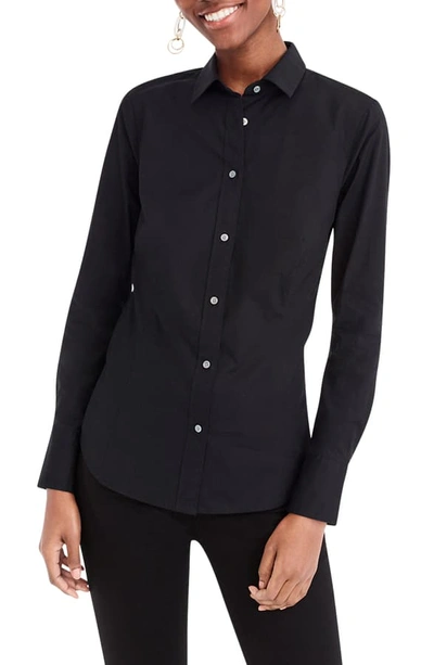 Jcrew Perfect Curvy Slim Stretch Shirt In Black