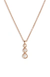 Dana Rebecca Designs Triple Bezel Diamond Pendant Necklace In Rose Gold