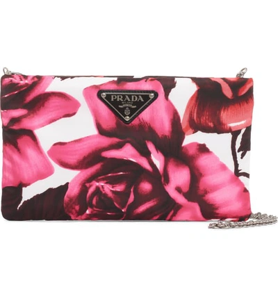 Prada Roses Nylon Shoulder Bag - Pink