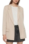 Allsaints Alva Open Front Blazer In Nude Pink