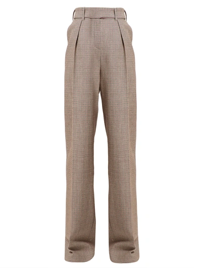 Alexandre Vauthier Gun Club Houndstooth High-rise Wool Trousers In Neutrals