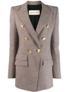 Alexandre Vauthier Gun Club-check Double-breasted Longline Blazer In Neutrals