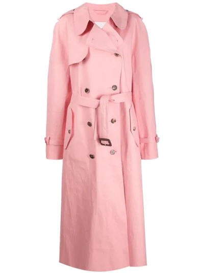 Mackintosh Maison Margiela Pink Bonded Cotton Oversized Trench Coat