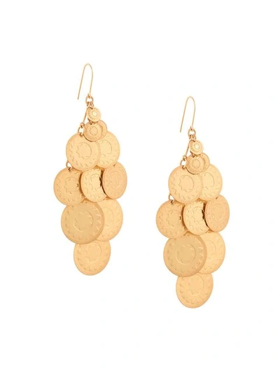 Tory Burch Coin Chandelier Earrings In Gold