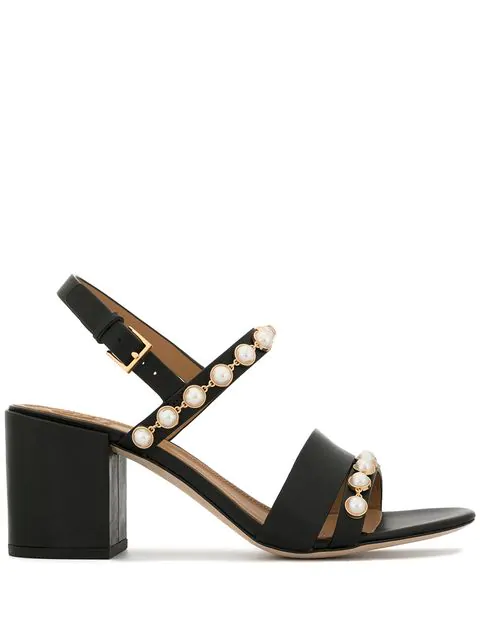 Tory Burch Emmy Pearl Sandals In Black | ModeSens