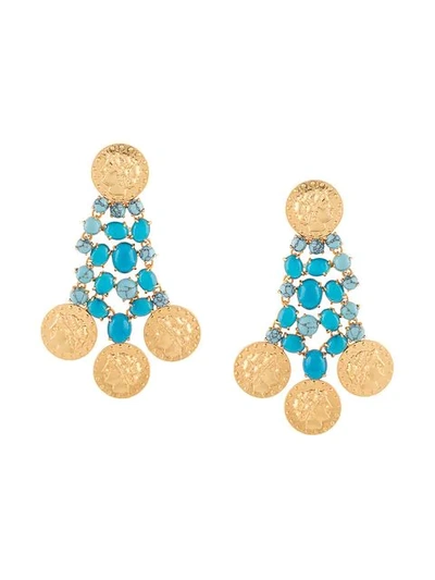 Tory Burch Articulated Coin Earrings In Gold