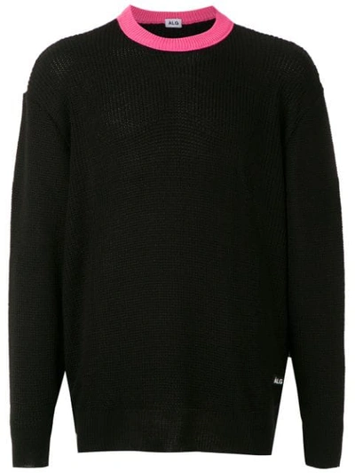 Àlg Pullover Mit Kontrastkragen In Black