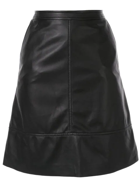 Nina Ricci Leather Skirt In Black | ModeSens
