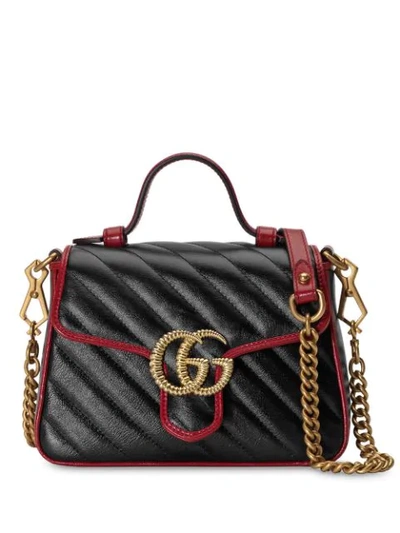 Gucci Gg Marmont Torchon Mini Top-handle Bag In Black