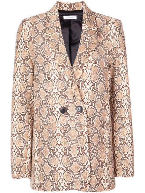 Anine Bing Madeleine Snakeskin-print Blazer In Brown | ModeSens