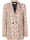 Anine Bing Madeleine Snakeskin-print Blazer In Brown