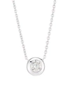 Roberto Coin Diamond By The Inch 18k White Gold & Diamond Circle Pendant Necklace