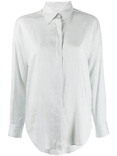 Alberto Biani Tailored Pinstripe Shirt In White