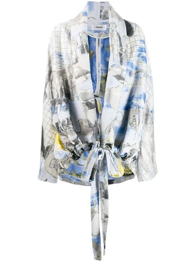 Chalayan Printed Jacket In Blue