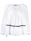 Mcq By Alexander Mcqueen Mcq Alexander Mcqueen Embroidered Wavy Striped Blouse - White