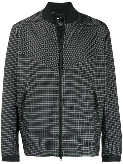 Nike Check Bomber Jacket In Black