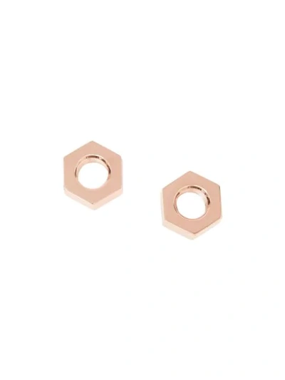 Burberry Rose Gold-plated Nut Earrings In Pink