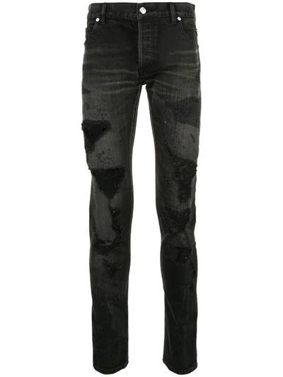 Balmain Slim-fit Destroyed Jeans - Black