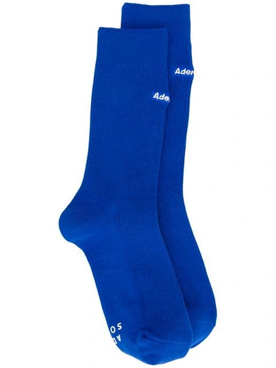 Ader Error Classic Logo Socks - Blue