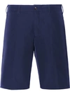 Prada Stretch Technical Fabric Bermudas In Blue