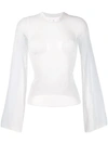 Courrèges Wide Sleeve Top - White