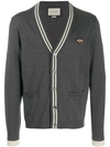 Gucci Bee-motif Knit Cardigan In Grey