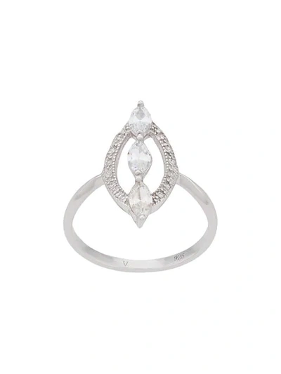 V Jewellery Navette Ring In Silver