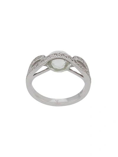 V Jewellery Overlay Ring In Silver