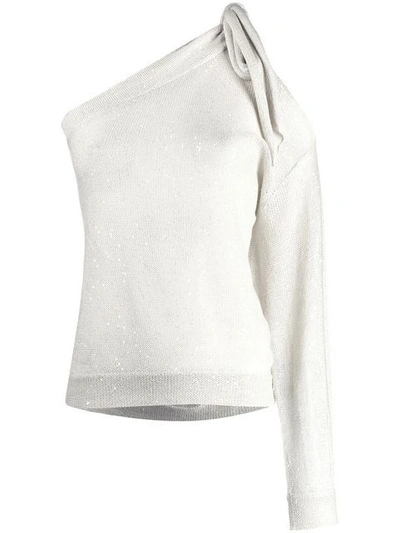 Brunello Cucinelli One-shoulder Jumper - White