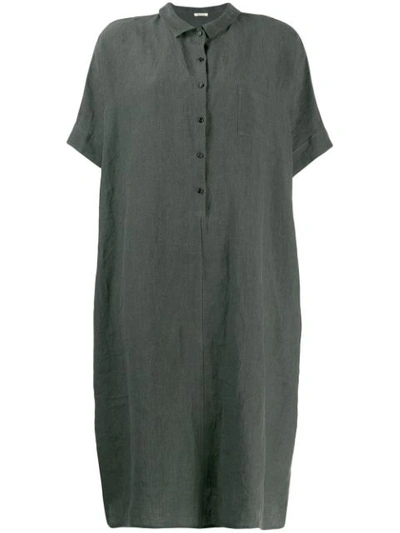 Apuntob Oversized Henley Dress In Green