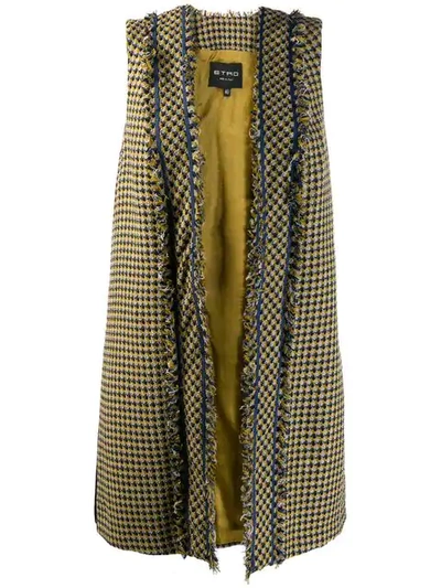 Etro Woven Tweed Waistcoast In Green