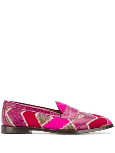 Etro Colour Block Loafers - Pink