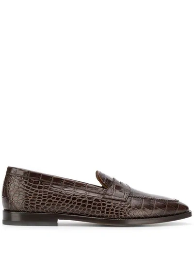 Etro Textured Loafers - Brown