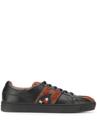 Etro Embroidered Low Top Sneakers In Black