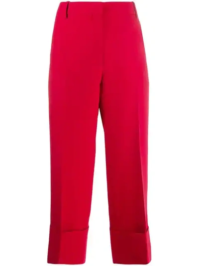 Valentino Straight-leg Trousers In Red