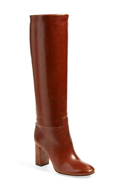 Tory Burch Devon Leather Knee-high Boots In Caramel Leather | ModeSens