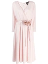 Marc Jacobs Rosette Wrap Dress In Pink