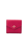Coach Small Logo Wallet In Pink