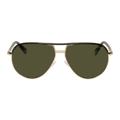 Tom Ford Black Cole Aviator Sunglasses In 01jblkrsgld