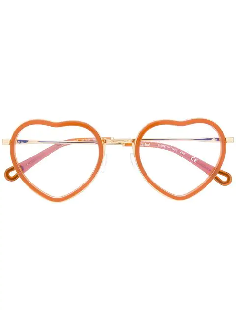Chloé Heart Frame Glasses In Brown | ModeSens