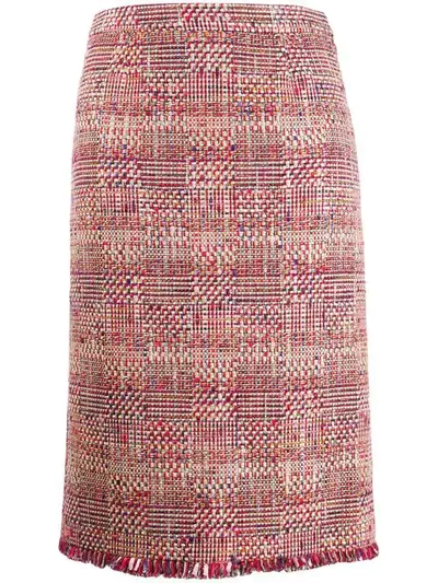 Etro Embroidered Midi Skirt In Red