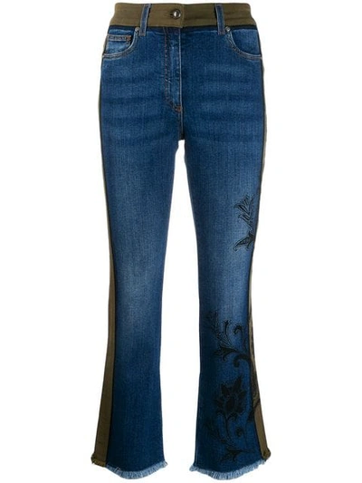 Etro Contrast Embroidered Jeans - Blue